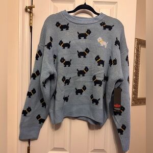 NWT Stranger Things Season 5 Erica Scottie Dog Sweater XXL Blue No Boundaries